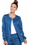 Women's Zip Front Warm Up Solid Scrub Jacket, , large
