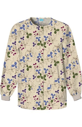 Clearance Scrub H.Q. by Women's Crew Neck Floral Print Jacket