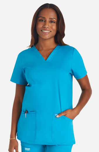 Women's V-Neck Solid Scrub Top, Women's V-Neck Solid Scrub Top