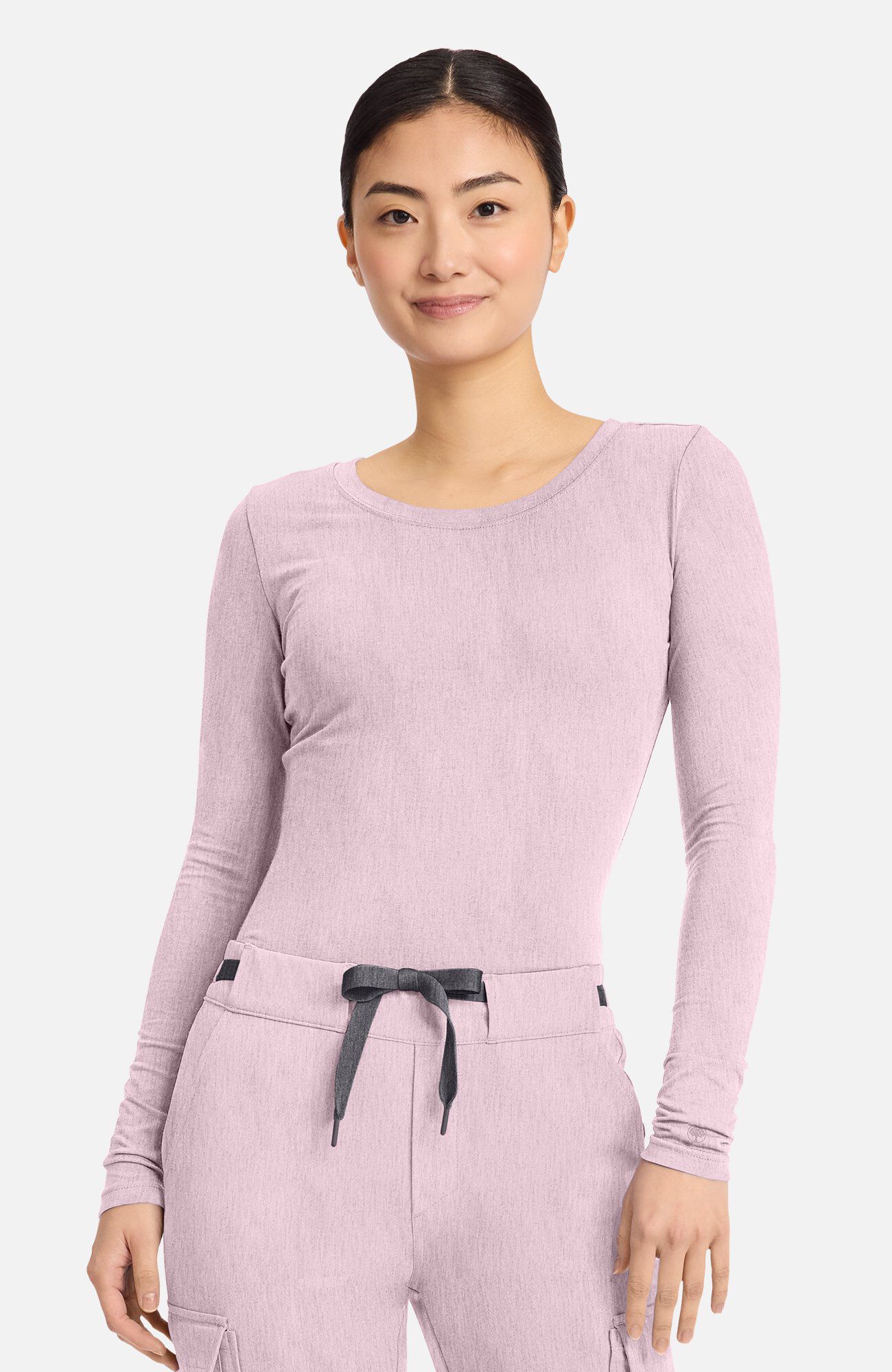 Women's Melissa Long Sleeve Knit Tee Underscrub, PIP Pink Pearl | pink, large