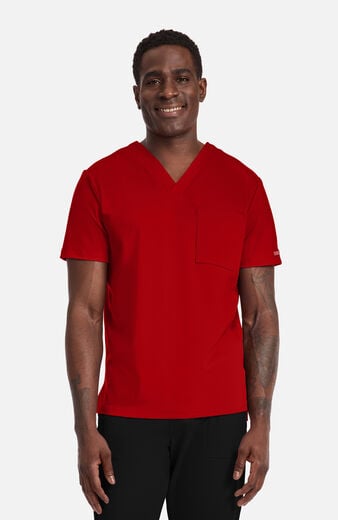 Men's Tuck-In Chest Pocket V-Neck Scrub Top Men's Tuck-In Chest Pocket V-Neck Scrub Top