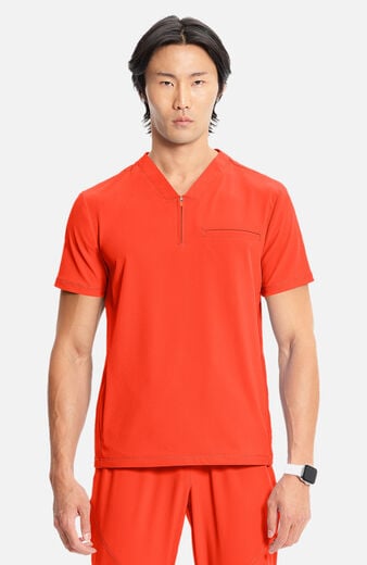 Men's Partial Zip V-Neck Scrub Top Men's Partial Zip V-Neck Scrub Top