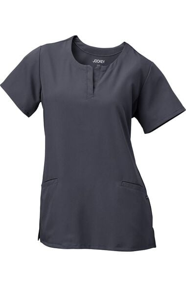 Clearance Women's Scoop Notch Neck Solid Scrub Top, , large