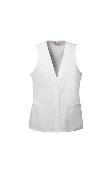Clearance Women's Button-Front Vest Solid Scrub Vest, , large