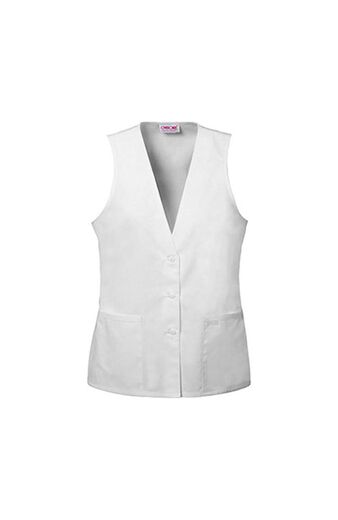 Women's Button-Front Vest Solid Scrub Vest