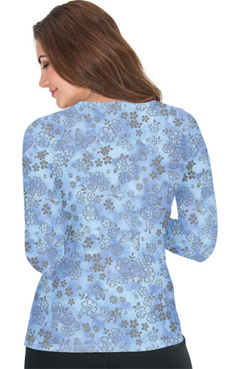 Women's Presley Flower Shower True Ceil Burnout Print Underscrub T-Shirt