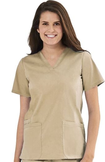 Clearance Women's Basic V-Neck Solid Scrub Top