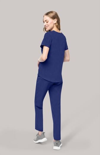 Women's Scrub Set: Notch V-Neck Tuck In Top & Drawstring Straight Leg Pant Women's Scrub Set: Notch V-Neck Tuck In Top & Drawstring Straight Leg Pant