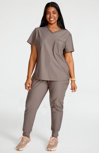 Women's Scrub Set: Tuckable V-Neck Top & Jogger Pant Women's Scrub Set: Tuckable V-Neck Top & Jogger Pant