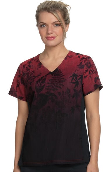 Clearance Women's Reform Eastern Dreams Ruby Ombre Print Scrub Top, , large