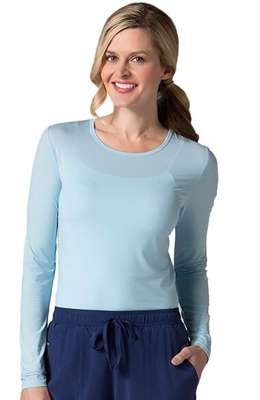 Women's Long Sleeve Antimicrobial Solid Underscrub T-Shirt, , large