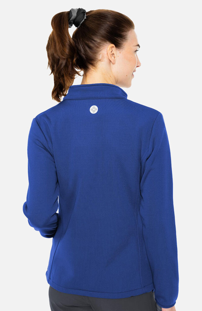 Women's Med Tech Zip Front Solid Scrub Jacket, ROY Royal | royal, large