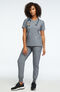 Women's Notched Solid Scrub Top & Jogger Scrub Pant Set, , large