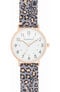 Women's Rose Gold Leopard Silicon Strap Watch, , large