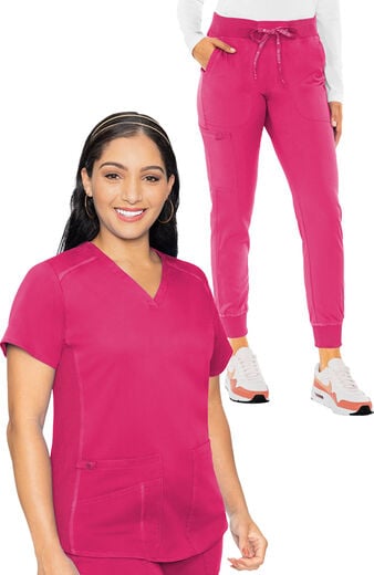 Women's Scrub Set: Kerri V-Neck Solid Top & Jenny Yoga Jogger Pant Women's Scrub Set: Kerri V-Neck Solid Top & Jenny Yoga Jogger Pant