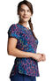 Women's Colorful Crackle Print Scrub Top, , large