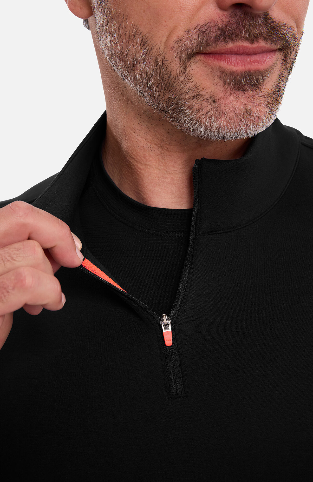 Men's Zip Neck Pullover Scrub Jacket, , large