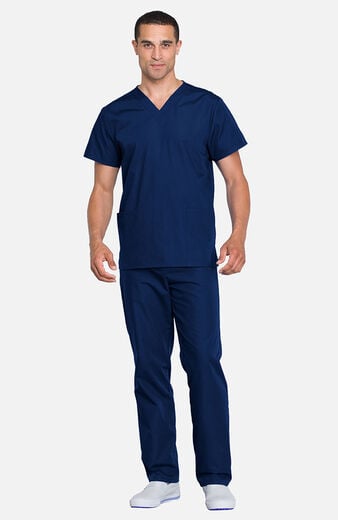 Unisex Scrub Set: 2-Pocket V-Neck Top & Drawstring Pant Unisex Scrub Set: 2-Pocket V-Neck Top & Drawstring Pant