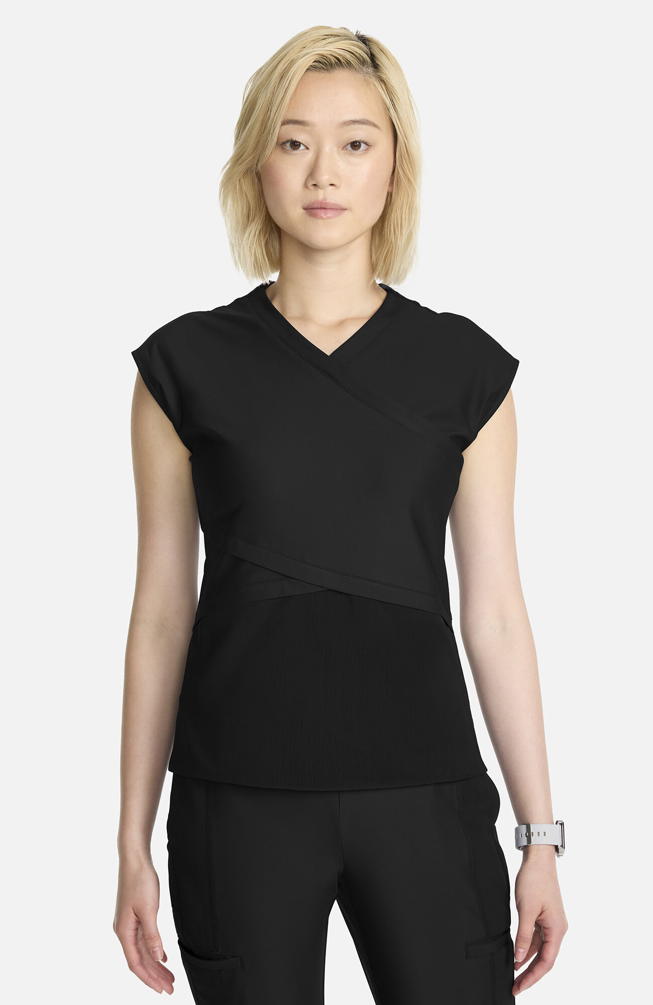 Women's Knit Dolman Wrap Scrub Top