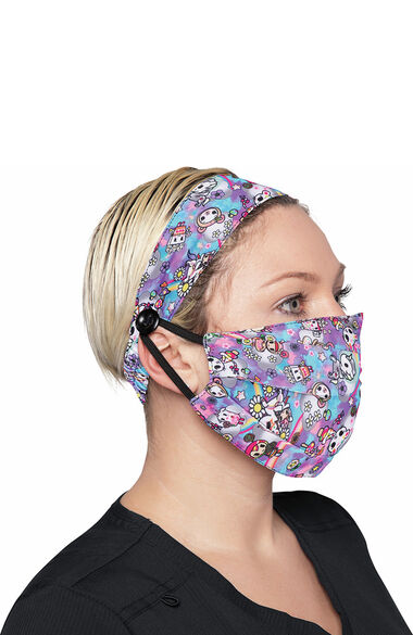 Women's Print Mask & Headband Set, , large
