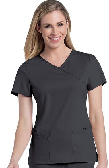 Clearance Women's Sophie Crossover Solid Scrub Top, , large
