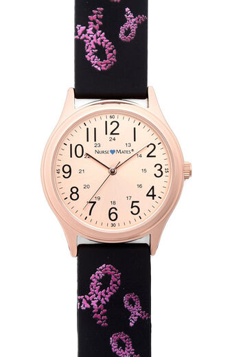 Women's Flutter Pink Ribbon Silicone Strap Watch