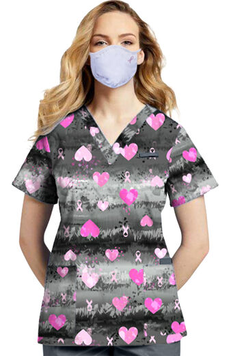 Clearance Women's 3 Layer Breast Cancer Awareness Print Face Mask