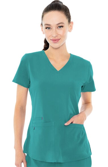 Clearance Women's Serena V-Neck Racerback Solid Scrub Top, , large