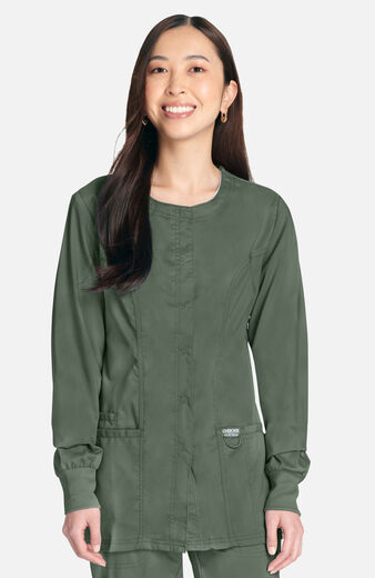 Women's Snap Front Solid Scrub Jacket, Women's Snap Front Solid Scrub Jacket