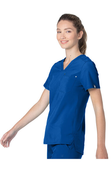Women's Tailored V-Neck Solid Scrub Top, , large