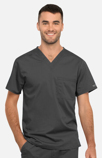 Unisex V-Neck Solid Scrub Top, Unisex V-Neck Solid Scrub Top