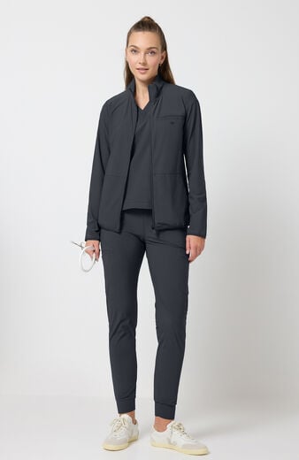 Women's Zip Front 3-Pocket Warm Up Scrub Jacket Women's Zip Front 3-Pocket Warm Up Scrub Jacket