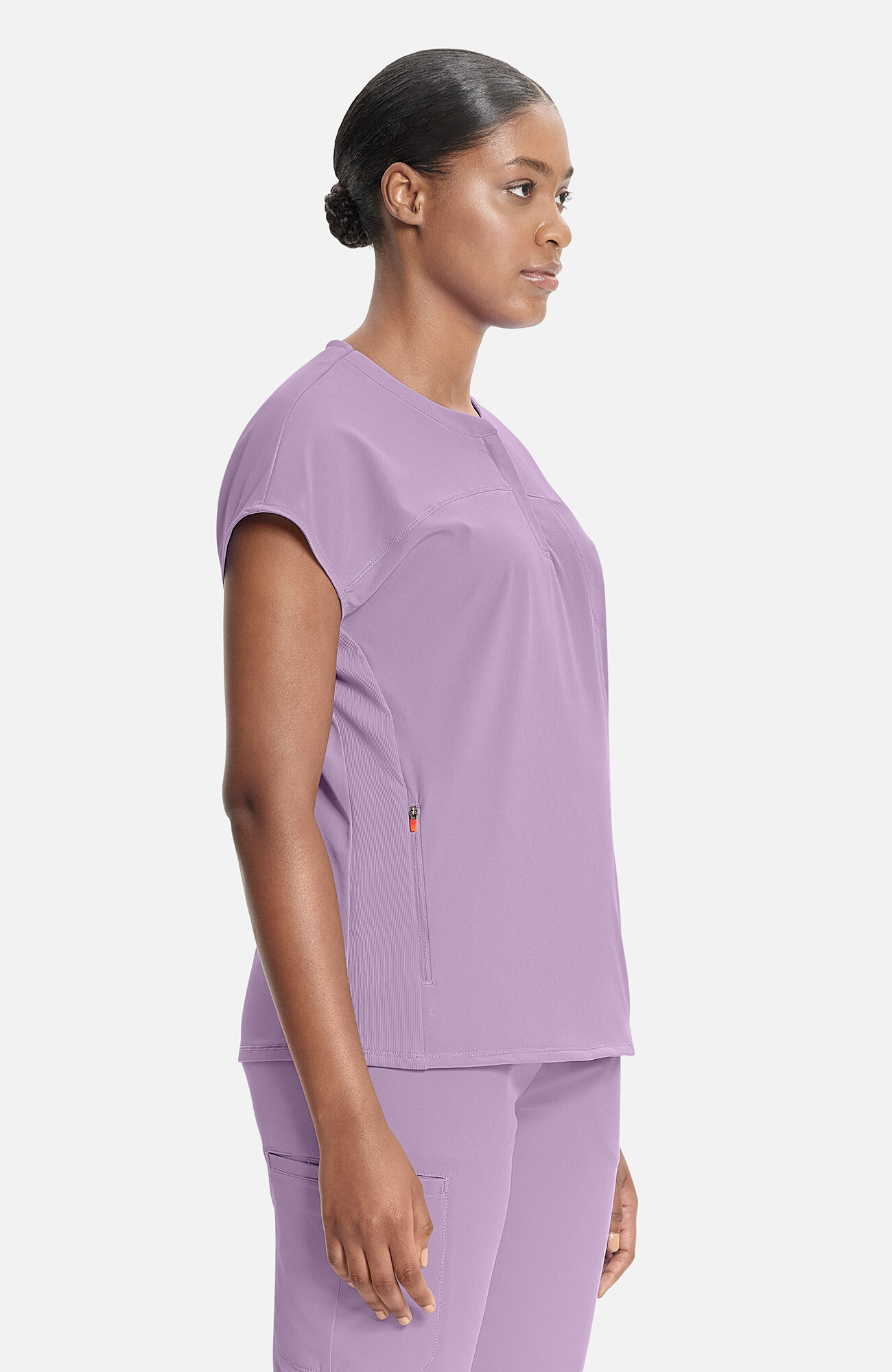 Women's Henley Scrub Top, LWL Livewire Lilac | purple, large
