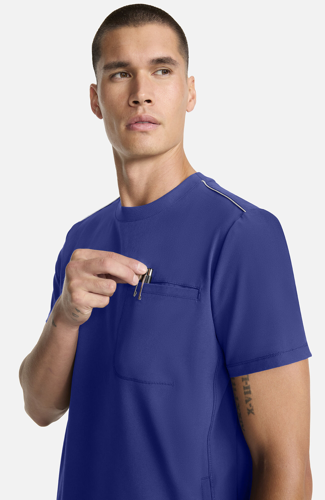 Men's Tuck-In Crew Neck Scrub Top, NAV Navy | navy, large