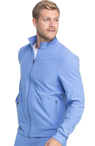 Men's Warm Up Solid Scrub Jacket, , large