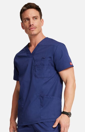 Men's 4-Pocket V-Neck Scrub Top  Men's 4-Pocket V-Neck Scrub Top