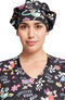Women's Positive Vibes Print Bouffant Scrub Hat, , large