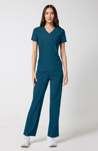 Women's Shaped 2-Pocket V-Neck Scrub Top Women's Shaped 2-Pocket V-Neck Scrub Top