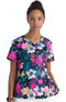 Clearance Women's V-Neck Summer Delight Print Scrub Top, , large
