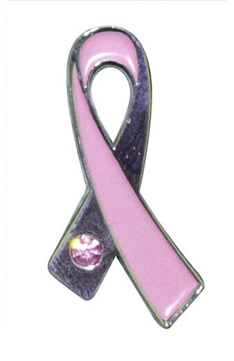 Women's Pink Ribbon Pin with Stone