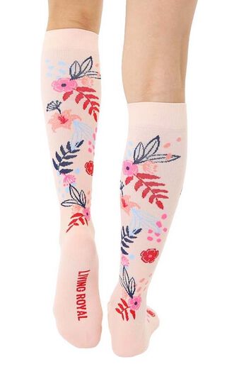 Unisex 15-20 Mmhg Lightweight Floral Print Compression Socks