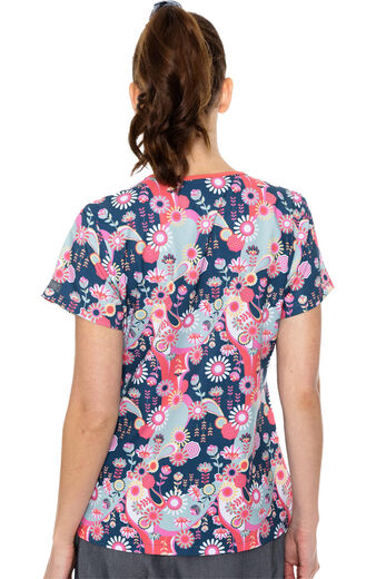 Clearance Women's Vicky Soho Floral Print Scrub Top
