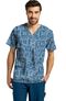 Clearance Men's River Stone Navy Print Scrub Top, , large