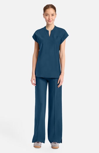 Women's 2-Pocket Henley Tunic Scrub Top Women's 2-Pocket Henley Tunic Scrub Top