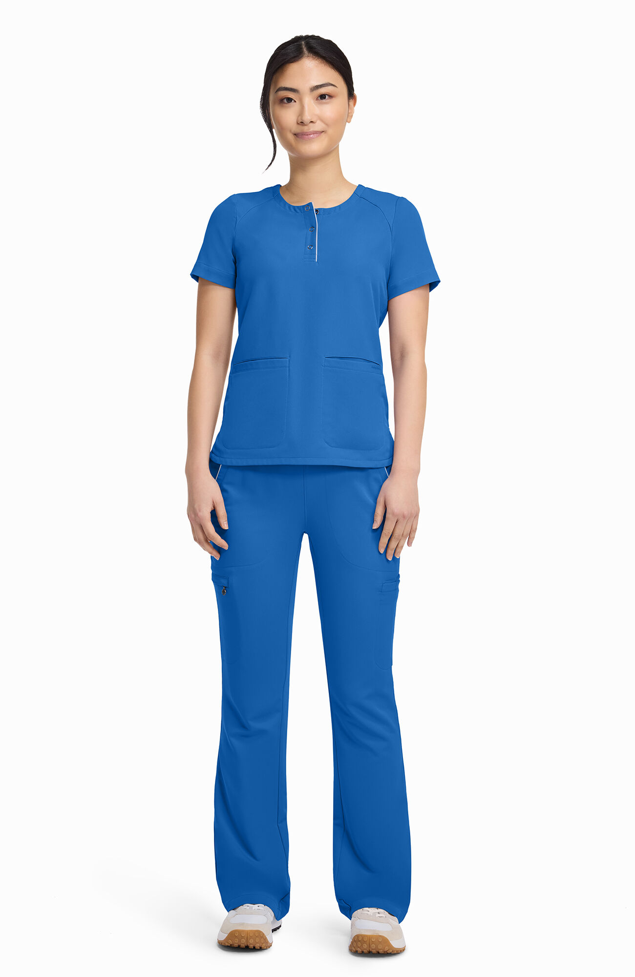 Women's Joy Henley Crew Neck Scrub Top