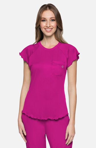 Women's Knit Lettuce-Edged Scrub Top Women's Knit Lettuce-Edged Scrub Top