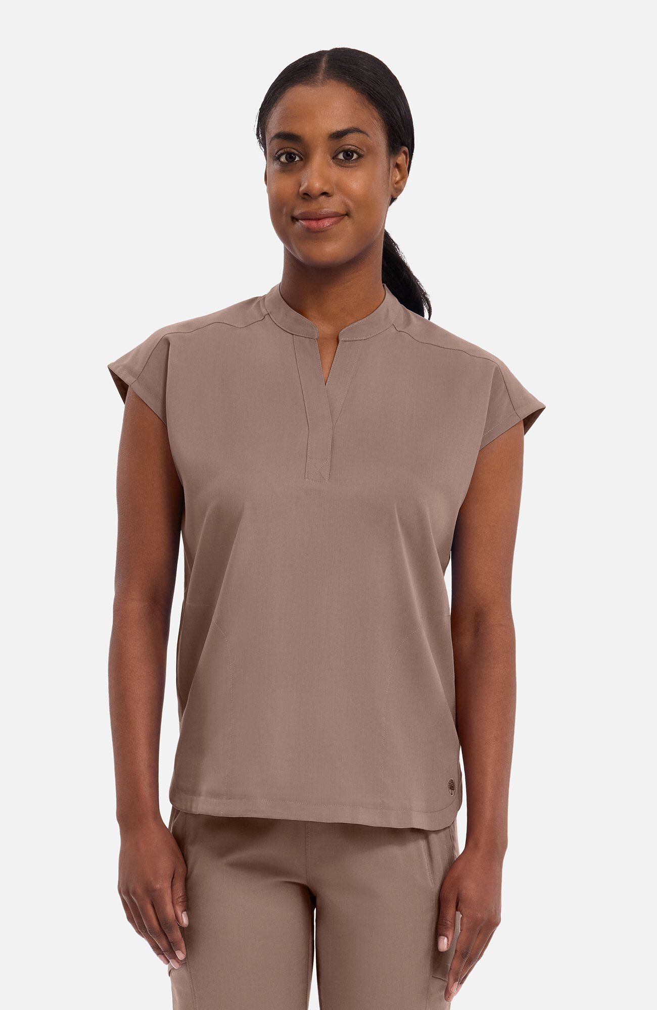 Women's Journey Mandarin Collar Scrub Top