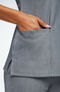 Women's Mock Wrap Solid Scrub Top & Jogger Scrub Pant Set, , large