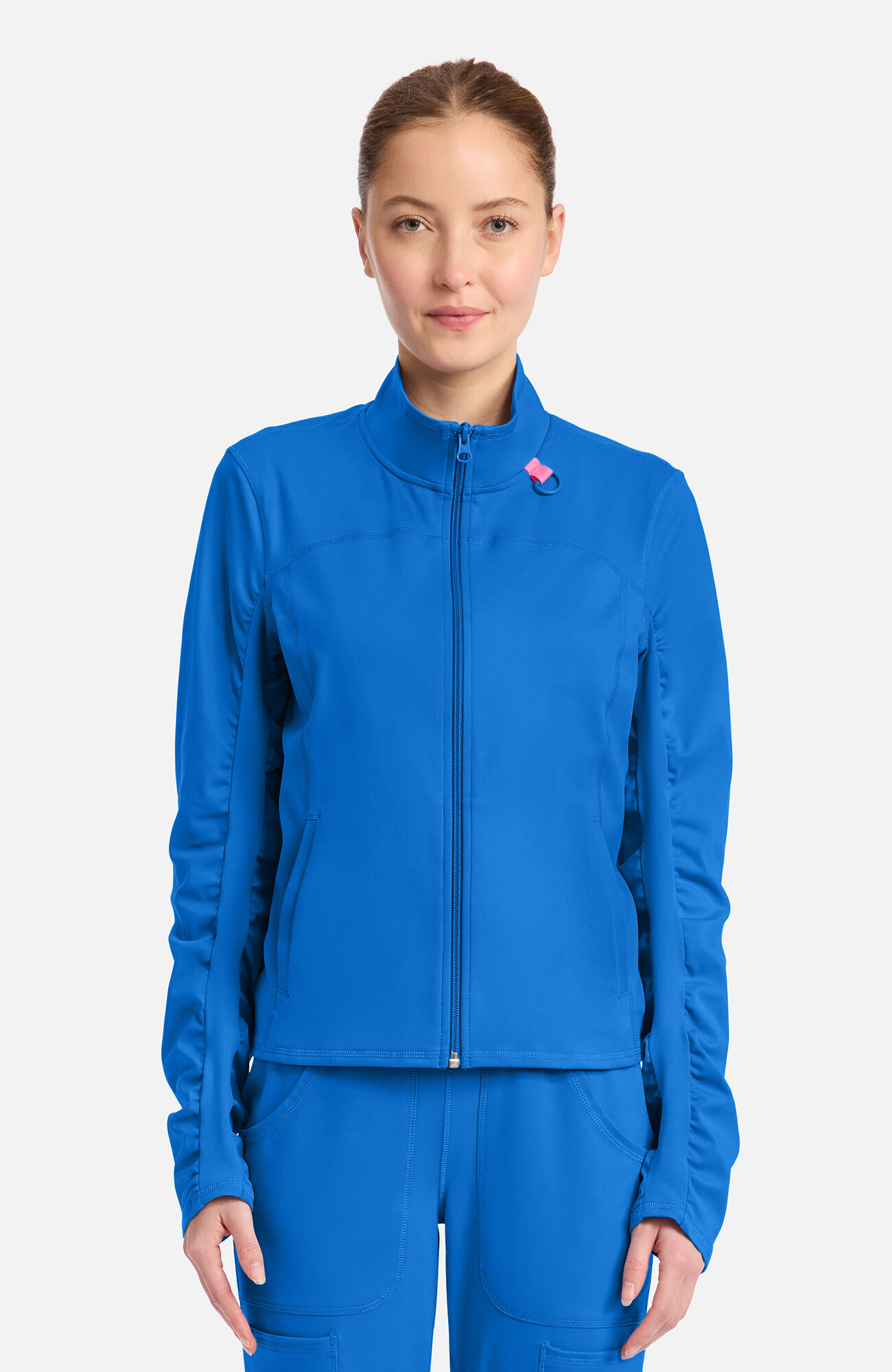 Women's Warm Knit Zip Front Scrub Jacket