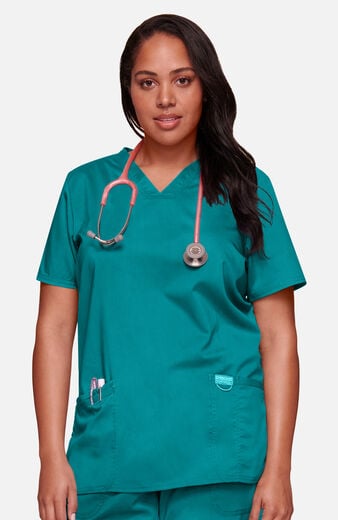 Women's 3-Pocket V-Neck Stretch Scrub Top Women's 3-Pocket V-Neck Stretch Scrub Top